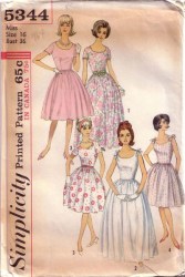 5344 1963 SS/ SLVLSS FLARE DRESS LENGTHS PATTERN 16 36'' B